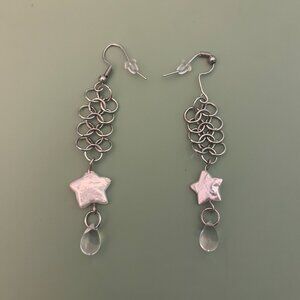 Stainless Steel Freshwater Pearl Drop and Swarovski Crystal Earrings